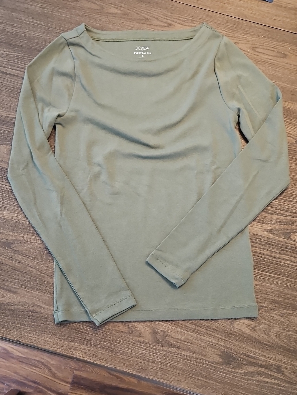 J. Crew Olive Green Long-Sleeve Boatneck Top
